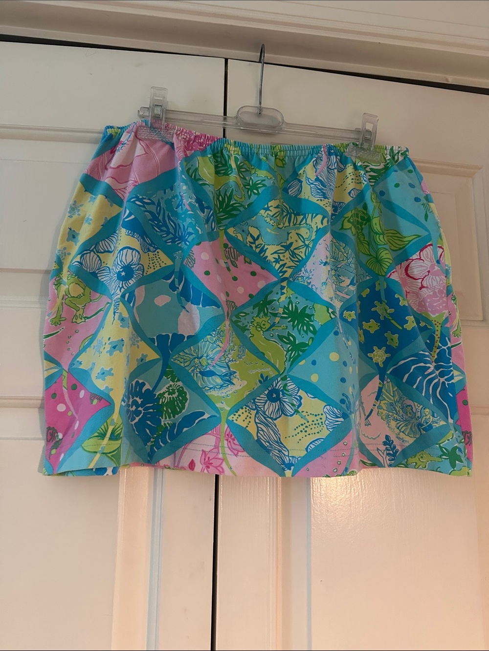 Vintage Y2K Lilly Pulitzer Patchwork Swim Cover Up Skirt - M?